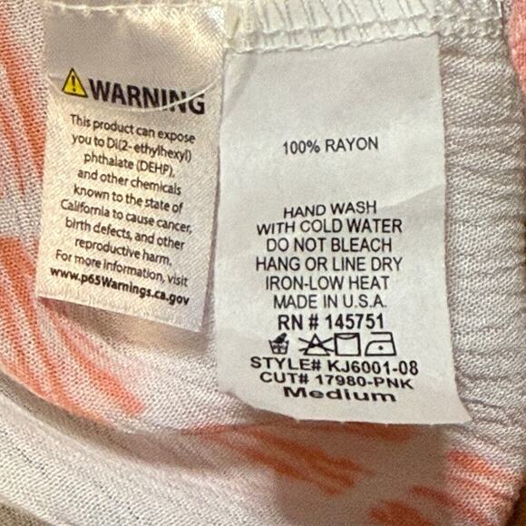 NWT Pink Lily Women’s Kimono Coral Sunset Tie Dye Size M Oversized Boho Coverup - Picture 8 of 8